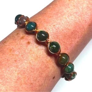 Prosperity Aventurine Green Quartz Beaded Copper Bracelet